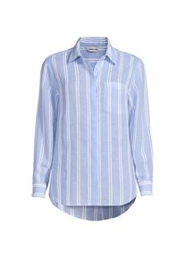 LANDS' END Premium Reinleinen-Bluse f&uuml;r Damen in Plus-Gr&ouml;&szlig;e, Damen, size: plus, Blau, Leinen, by Lands' End
