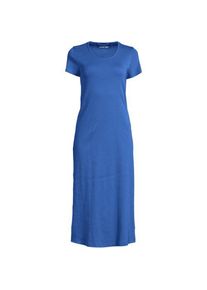 LANDS' END Wadenlanges Kurzarm-Nachthemd aus reiner Baumwolle f&uuml;r Damen, Damen, size: regular, Blau, Baumwolle, by Lands' End