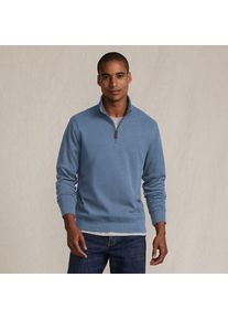 LANDS' END Rei&szlig;verschluss-Pullover aus Bedford-Ripp f&uuml;r Herren, Herren, size: regular, Blau, Baumwolle, by Lands' End