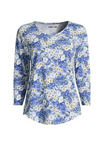 LANDS' END Flie&szlig;endes Shirt mit Ballettausschnitt in Petite-Gr&ouml;&szlig;e f&uuml;r Damen n Plus-Gr&ouml;&szlig;e, Damen, size: plus, Blau, Elasthan/Baumwoll-Mischung, by Lands' End