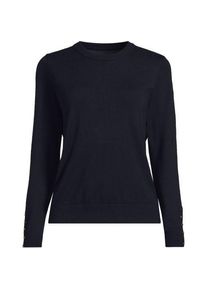 LANDS' END Pullover mit Rundausschnitt Silk Touch f&uuml;r Damen, Damen, size: regular, Blau, Polyester/Viskose/Polyester-Mischung, by Lands' End