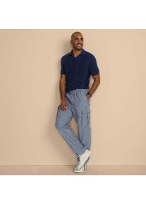 LANDS' END Leinenmix-Cargohose f&uuml;r Herren, Herren, size: regular, Blau, Leinen/Baumwoll-Mischung, by Lands' End