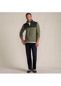 LANDS' END Anyweather Colorblock Fleece-Pullover mit Rei&szlig;verschluss f&uuml;r Herren, Herren, size: regular, Gr&uuml;n, Polyester, by Lands' End