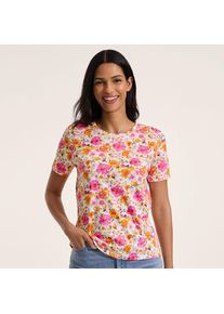 LANDS' END Supima Kurzarm-Shirt mit rundem Ausschnitt f&uuml;r Damen, Damen, size: regular, Wei&szlig;, Baumwolle, by Lands' End