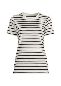 LANDS' END Supima Kurzarm-Shirt mit rundem Ausschnitt f&uuml;r Damen, Damen, size: regular, Elfenbein, Baumwolle, by Lands' End