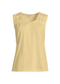 LANDS' END &Auml;rmelloses Soft FlowTop aus Leinenmix in Plus-Gr&ouml;&szlig;e, Damen, size: plus, Gelb, Leinen/Baumwolle Modal, by Lands' End