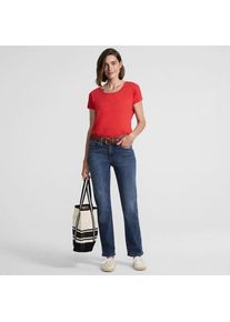 LANDS' END All-Day CoolMax Straight Fit Jeans Mid Waist, Damen, size: regular, Blau, by Lands' End