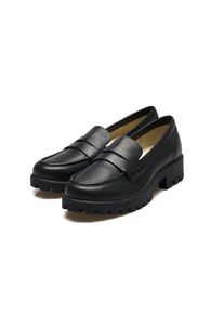 LANDS' END Leder-Pennyloafer mit Chunky Sohle f&uuml;r Damen, Damen, size: regular, Schwarz, Leder, by Lands' End