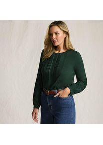 LANDS' END Biesenshirt aus Baumwoll/Modalmix f&uuml;r Damen in Plus-Gr&ouml;&szlig;e, Damen, size: plus, Gr&uuml;n, Baumwoll-Mischung/Viskose-Mischung, by Lands' End