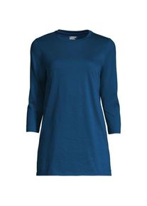 LANDS' END Supima-Shirt mit 3/4-&Auml;rmeln f&uuml;r Damen, Damen, size: regular, Blau, Baumwolle, by Lands' End