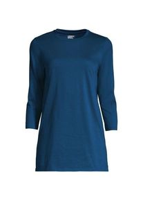 LANDS' END Supima-Shirt mit 3/4-&Auml;rmeln f&uuml;r Damen in Plus-Gr&ouml;&szlig;e, Damen, size: plus, Blau, Baumwolle, by Lands' End