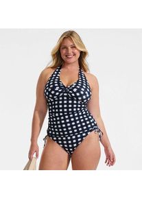 LANDS' END Neckholder-Tankinitop aus Piqu&eacute; f&uuml;r Damen in Plus-Gr&ouml;&szlig;e, Damen, size: plus, Blau, Nylon-Mischung, by Lands' End