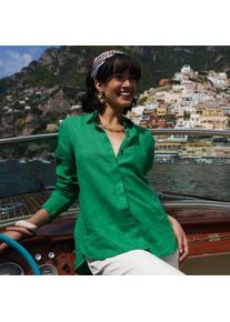 LANDS' END Premium Reinleinen-Bluse f&uuml;r Damen, Damen, size: regular, Gr&uuml;n, Leinen, by Lands' End