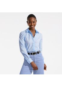 LANDS' END Lange leichte Flanellbluse f&uuml;r Damen, Damen, size: regular, Blau, by Lands' End