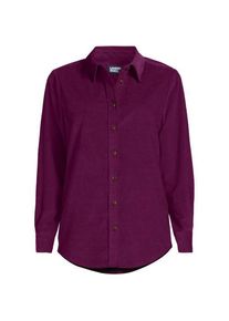 LANDS' END Feincord-Hemdbluse f&uuml;r Damen, Damen, size: regular, Lila, Baumwolle, by Lands' End