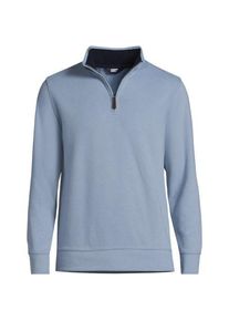 LANDS' END Rei&szlig;verschluss-Pullover aus Bedford-Ripp f&uuml;r Herren, Herren, size: regular, Blau, Baumwolle, by Lands' End