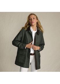 LANDS' END Lange Wachsjacke aus Baumwolle f&uuml;r Damen, Damen, size: regular, Gr&uuml;n, Baumwoll-Mischung/Polyester-Mischung, by Lands' End