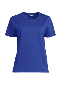 LANDS' END Supima T-Shirt mit Rundhalsausschnitt f&uuml;r Damen, Damen, size: regular, Blau, Baumwolle, by Lands' End