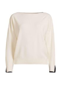 LANDS' END Feinstrick-Pullover mit U-Boot-Ausschnitt f&uuml;r Damen, Damen, size: regular, Elfenbein, Polyester/Viskose/Polyester-Mischung, by Lands' End