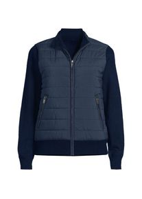 LANDS' END Strick- & Stepp-Bomberjacke f&uuml;r Damen, Damen, size: regular, Blau, Polyester/Polyester-Mischung, by Lands' End