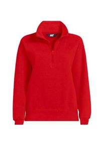 LANDS' END Serious Sweats Pullover mit Rei&szlig;verschluss f&uuml;r Damen in Plus-Gr&ouml;&szlig;e, Damen, size: plus, Rot, Baumwoll-Mischung/Polyester-Mischung, by Lands' End