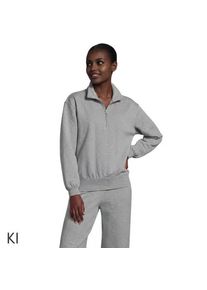 LANDS' END Serious Sweats Pullover mit Rei&szlig;verschluss, Damen, size: regular, Grau, Baumwoll-Mischung/Polyester-Mischung, by Lands' End