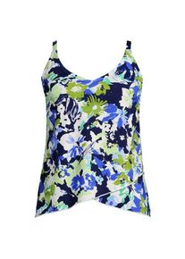 LANDS' END Tankinitop mit Tulpensaum chlorresistent f&uuml;r Damen, Damen, size: regular, Blau, Nylon-Mischung, by Lands' End