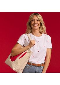 LANDS' END Supima Kurzarm-Shirt mit rundem Ausschnitt f&uuml;r Damen, Damen, size: regular, Wei&szlig;, Baumwolle, by Lands' End