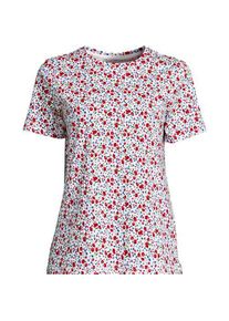 LANDS' END Supima Kurzarm-Shirt mit rundem Ausschnitt f&uuml;r Damen, Damen, size: regular, Elfenbein, Baumwolle, by Lands' End