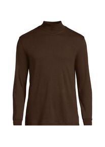 LANDS' END Supima Stehbundshirt f&uuml;r Herren, Classic Fit, Herren, size: regular, Braun, Baumwolle, by Lands' End
