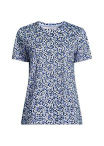 LANDS' END Supima Kurzarm-Shirt mit rundem Ausschnitt f&uuml;r Damen in Petite-Gr&ouml;&szlig;e, Damen, size: petite, Blau, Baumwolle, by Lands' End