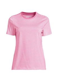 LANDS' END Supima Kurzarm-Shirt mit rundem Ausschnitt f&uuml;r Damen, Damen, size: regular, Pink, Baumwolle, by Lands' End