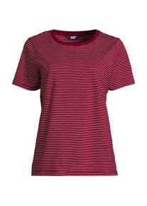 LANDS' END Supima T-Shirt mit Rundhalsausschnitt f&uuml;r Damen, Damen, size: regular, Rot, Baumwolle, by Lands' End