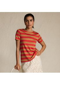 LANDS' END Supima Kurzarm-Shirt mit rundem Ausschnitt f&uuml;r Damen in Petite-Gr&ouml;&szlig;e, Damen, size: petite, Braun, Baumwolle, by Lands' End