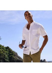 LANDS' END Seersucker-Kurzarmhemd f&uuml;r Herren, Classic Fit, Tall, Herren, size: tall, Wei&szlig;, Baumwolle, by Lands' End
