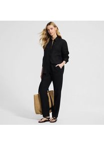 LANDS' END Relaxte Premium Reinleinen-Schlupfhose f&uuml;r Damen, Damen, size: regular, Schwarz, Leinen, by Lands' End
