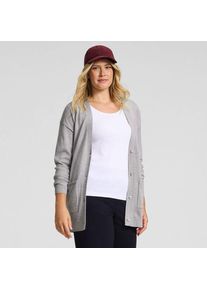 LANDS' END Langer Merino-Cardigan f&uuml;r Damen in Petite-Gr&ouml;&szlig;e, Damen, size: petite, Grau, Wolle, by Lands' End