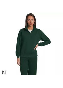 LANDS' END Serious Sweats Pullover mit Rei&szlig;verschluss, Damen, size: regular, Gr&uuml;n, Baumwoll-Mischung/Polyester-Mischung, by Lands' End