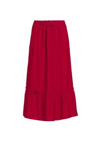 LANDS' END Wadenlanger Ready to Go Volantrock f&uuml;r Damen, Damen, size: regular, Rot, Nylon/Viskose, by Lands' End