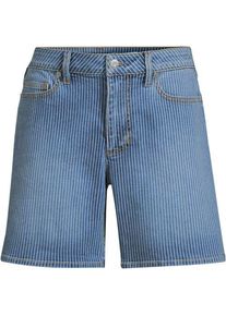 LANDS' END Soft Denim Mid Waist Jeansshorts 18 cm in Plus-Gr&ouml;&szlig;e, Damen, size: plus, Blau, Baumwoll-Mischung, by Lands' End