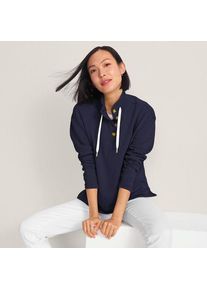 LANDS' END Pullover SERIOUS SWEATS mit Knopfleiste f&uuml;r Damen, Damen, size: regular, Blau, Baumwoll-Mischung/Polyester-Mischung, by Lands' End