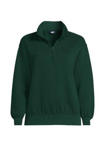 LANDS' END Serious Sweats Pullover mit Rei&szlig;verschluss f&uuml;r Damen in Plus-Gr&ouml;&szlig;e, Damen, size: plus, Gr&uuml;n, Baumwoll-Mischung/Polyester-Mischung, by Lands' End