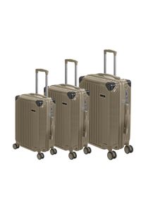 Novel Reisekofferset, Champagner, Metall, Kunststoff, Textil, 3-teilig, h&ouml;henverstellbarer Teleskopgriff, 360&deg;-Rollensystem, TSA-Schloss, Tragehenkel, Netzfach, Freizeit, Koffer & Taschen, Kofferset