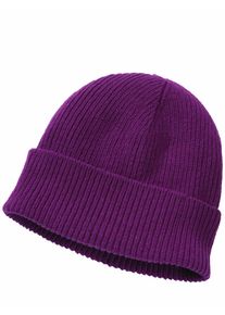 Mey & Edlich Mey & Edlich Herren Pur-Ripp-M&uuml;tze Lila 80 % Wolle, 20 % Polyamid