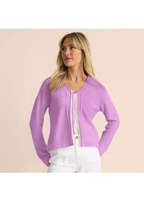 LANDS' END Cardigan aus Leinenmix zum Binden f&uuml;r Damen, Damen, size: regular, Elfenbein, Baumwolle/Leinen, by Lands' End