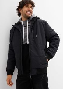 bonprix Winter-Steppjacke in Blousonform mit Kapuze, schwarz, Gr.62, Gesteppter Winterblouson mit Kapuze