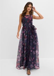 bonprix Maxikleid, blau, Gr.38, Bezauberndes Maxikleid aus feinem Organza mit Bindeband in der Taille