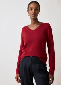 bonprix Pullover aus weichem Kaschmir-Mix mit Good Cashmere Standard&reg;, rot, Gr.44/46 (L), hochwertiger V-Pullover mit Premium Cashmere, aus Kaschmir