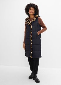 bonprix Steppweste mit Teddyfleece, schwarz, Gr.48, Modische Steppweste mit Teddyfleece