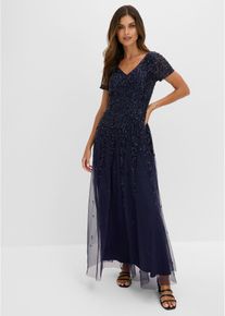 bonprix Kleid mit Pailletten, blau, Gr.38, Stylisches Kleid mit moderner Passform